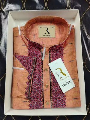 ইন্ডিয়ান সুতি কারচুপি পাঞ্জাবী 